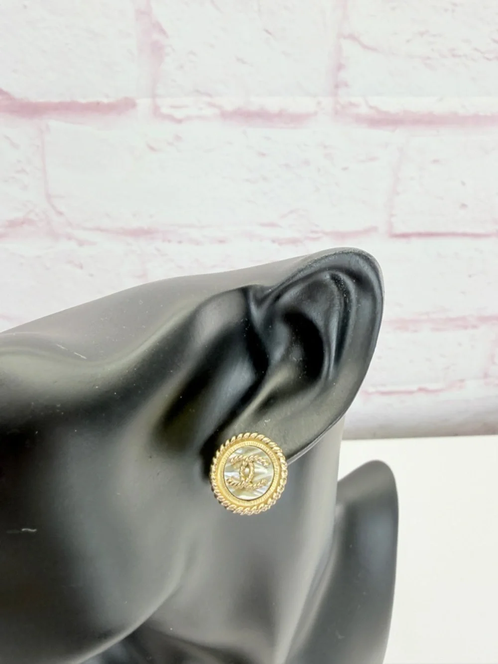 CHANEL 17s Gold Coin Rope-Edge Earrings